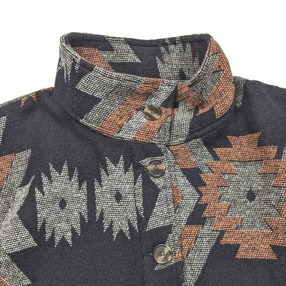 Thread & Supply Sweater Poncho Women's Size XS/S Black Aztec Cape Boho - Picture 3 of 8